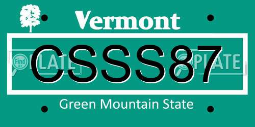 CSSS87 Vermont License Plate