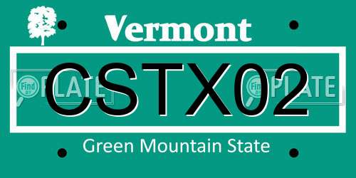 CSTX02 Vermont License Plate