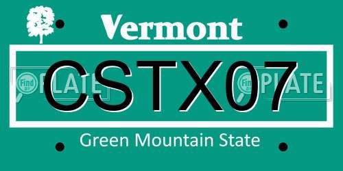 CSTX07 Vermont License Plate