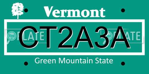 CT2A3A Vermont License Plate