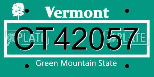 CT42057 Vermont License Plate