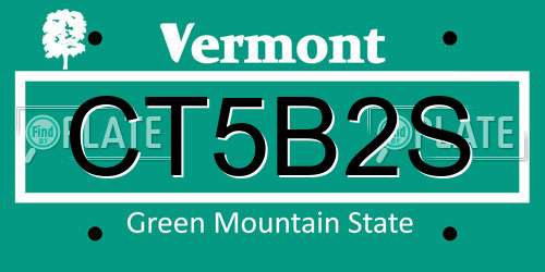 CT5B2S Vermont License Plate