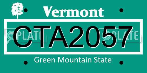 CTA2057 Vermont License Plate