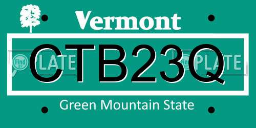 CTB23Q Vermont License Plate