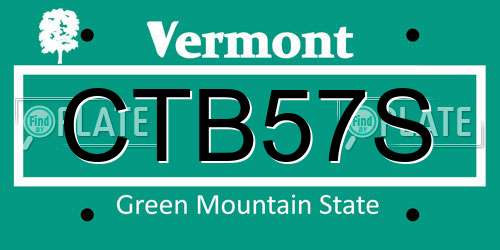 CTB57S Vermont License Plate