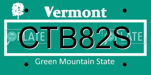 CTB82S Vermont License Plate
