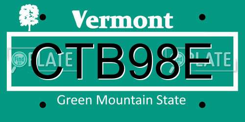 CTB98E Vermont License Plate