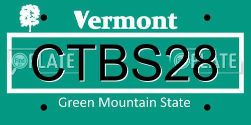 CTBS28 Vermont License Plate