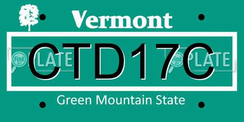 CTD17C Vermont License Plate