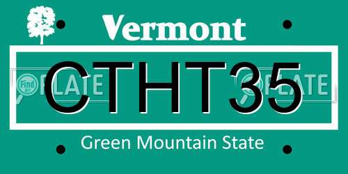 CTHT35 Vermont License Plate