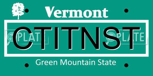 CTITNST Vermont License Plate
