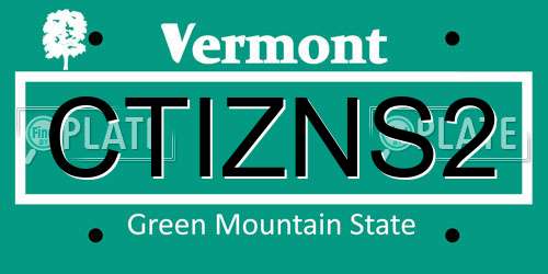 CTIZNS2 Vermont License Plate