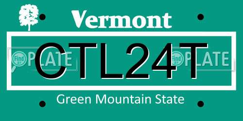 CTL24T Vermont License Plate