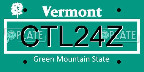 CTL24Z Vermont License Plate