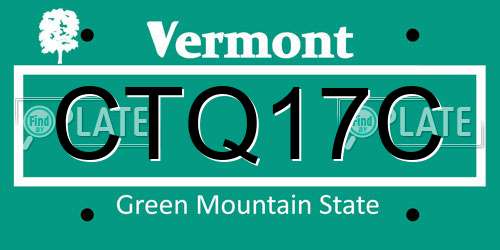 CTQ17C Vermont License Plate