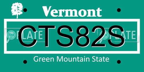 CTS82S Vermont License Plate