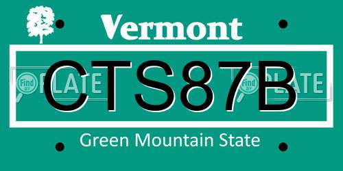 CTS87B Vermont License Plate
