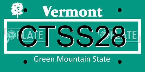 CTSS28 Vermont License Plate