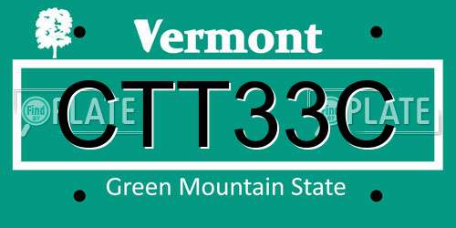 CTT33C Vermont License Plate