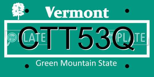 CTT53Q Vermont License Plate