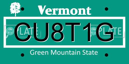 CU8T1G Vermont License Plate