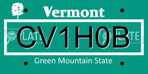 CV1H0B Vermont License Plate