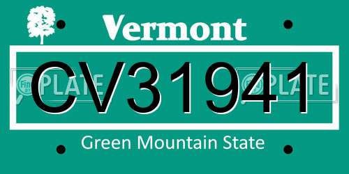 CV31941 Vermont License Plate