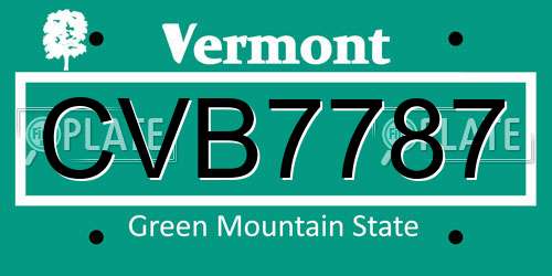 CVB7787 Vermont License Plate