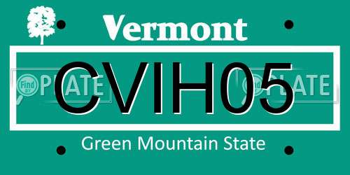 CVIH05 Vermont License Plate