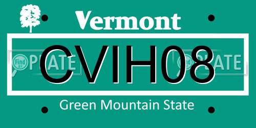 CVIH08 Vermont License Plate