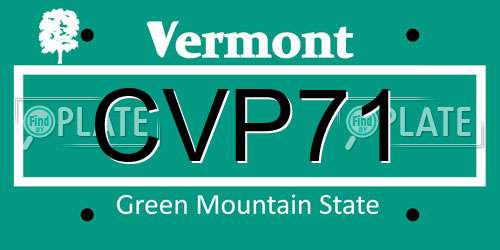 CVP71 Vermont License Plate