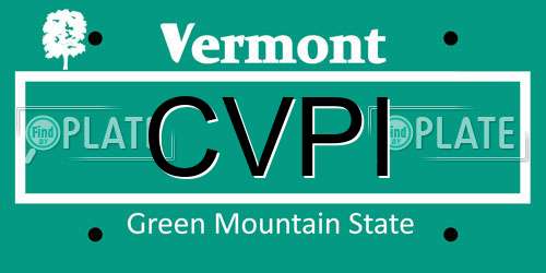 CVPI Vermont License Plate