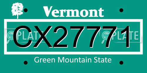 CX27771 Vermont License Plate