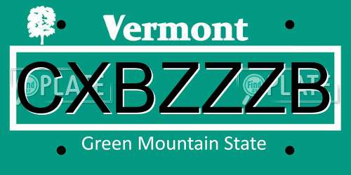 CXBZZZB Vermont License Plate