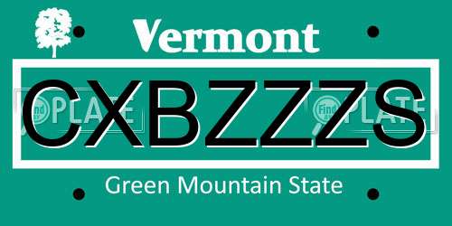 CXBZZZS Vermont License Plate