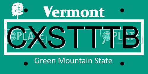 CXSTTTB Vermont License Plate