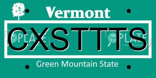 CXSTTTS Vermont License Plate