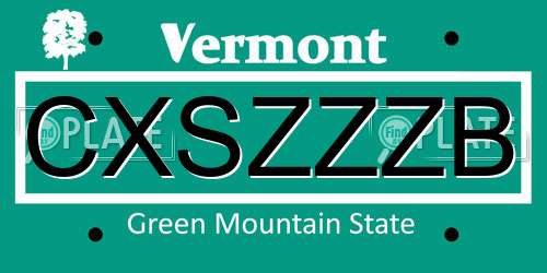 CXSZZZB Vermont License Plate