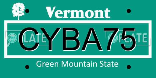 CYBA75 Vermont License Plate