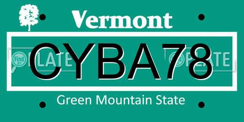 CYBA78 Vermont License Plate