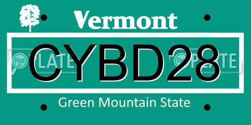 CYBD28 Vermont License Plate