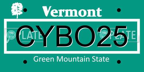 CYBO25 Vermont License Plate