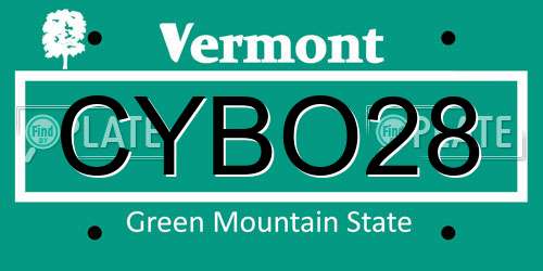 CYBO28 Vermont License Plate