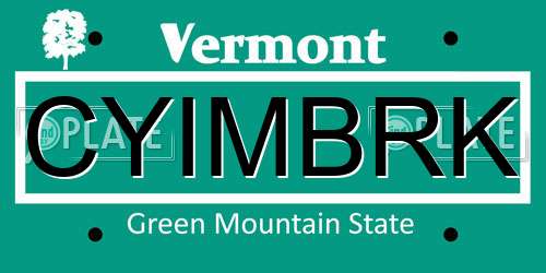 CYIMBRK Vermont License Plate