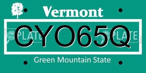 CYO65Q Vermont License Plate