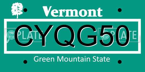 CYQG50 Vermont License Plate