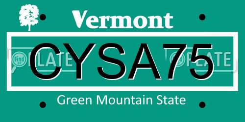 CYSA75 Vermont License Plate