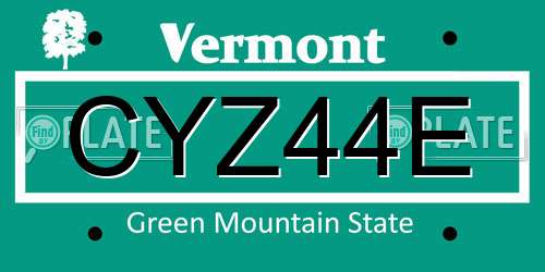 CYZ44E Vermont License Plate