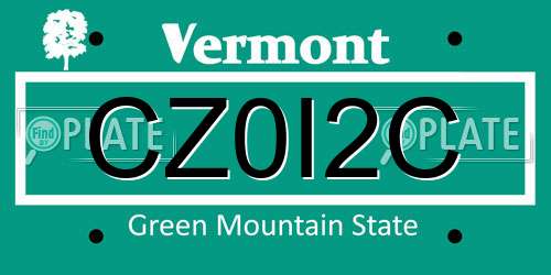 CZ0I2C Vermont License Plate