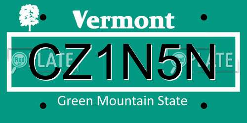 CZ1N5N Vermont License Plate